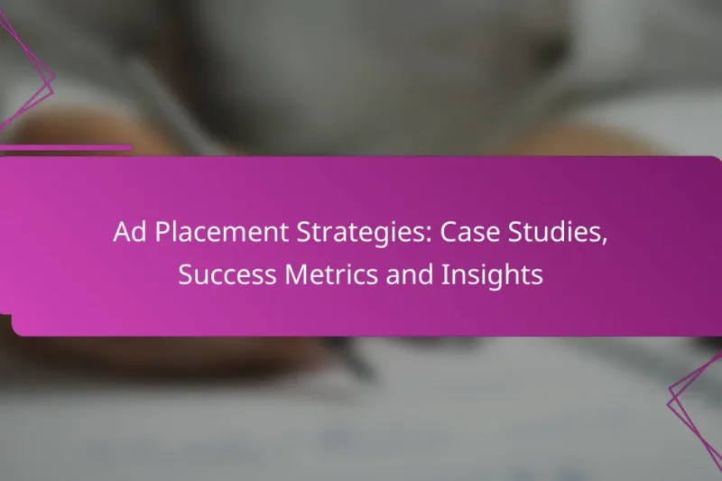 Ad Placement Strategies: Case Studies, Success Metrics and Insights