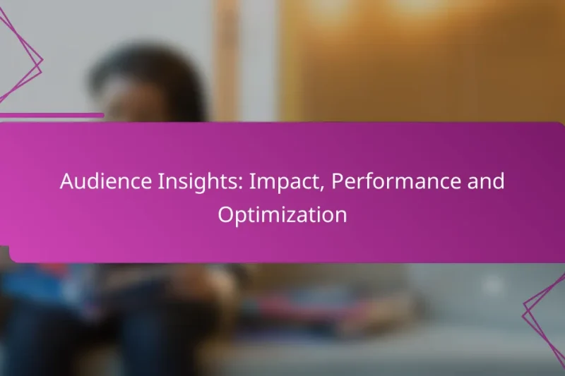 Audience Insights: Impact, Performance and Optimization