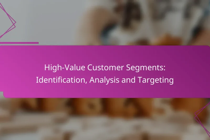 High-Value Customer Segments: Identification, Analysis and Targeting