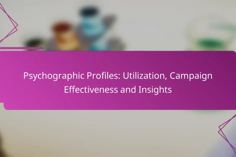 Psychographic Profiles: Utilization, Campaign Effectiveness and Insights