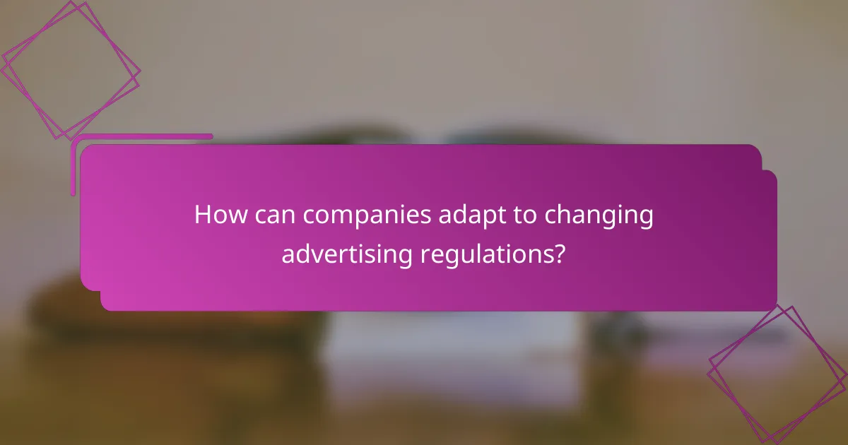 How can companies adapt to changing advertising regulations?