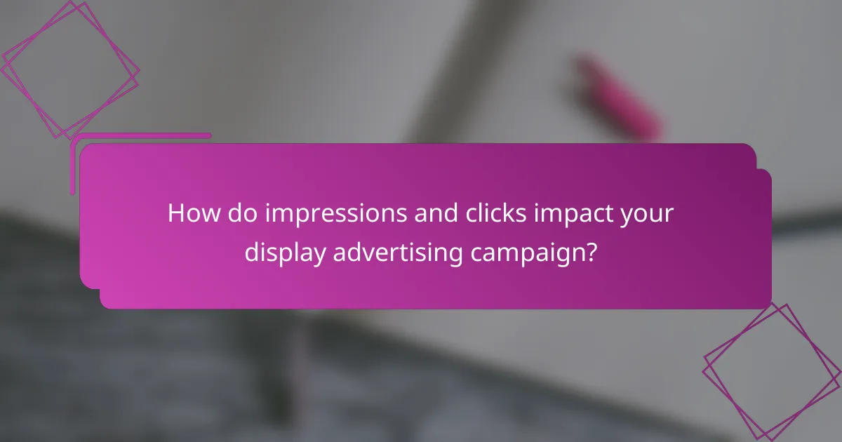How do impressions and clicks impact your display advertising campaign?