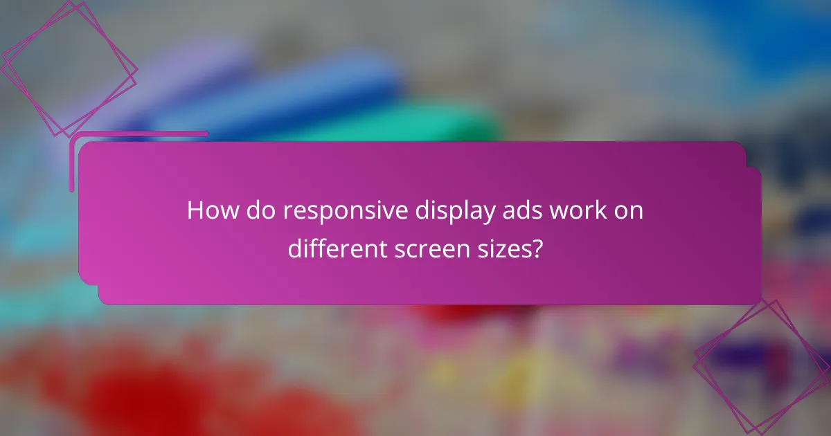 How do responsive display ads work on different screen sizes?