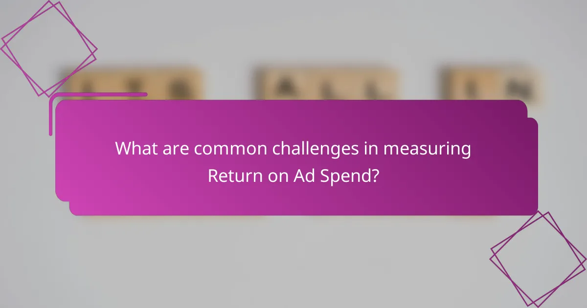 What are common challenges in measuring Return on Ad Spend?