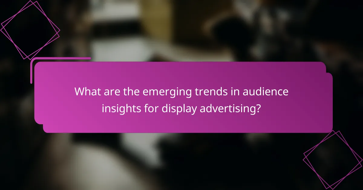 What are the emerging trends in audience insights for display advertising?