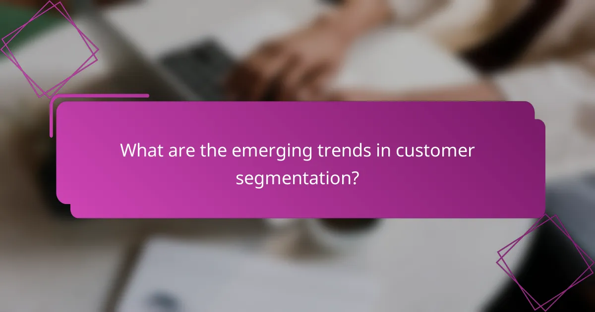 What are the emerging trends in customer segmentation?