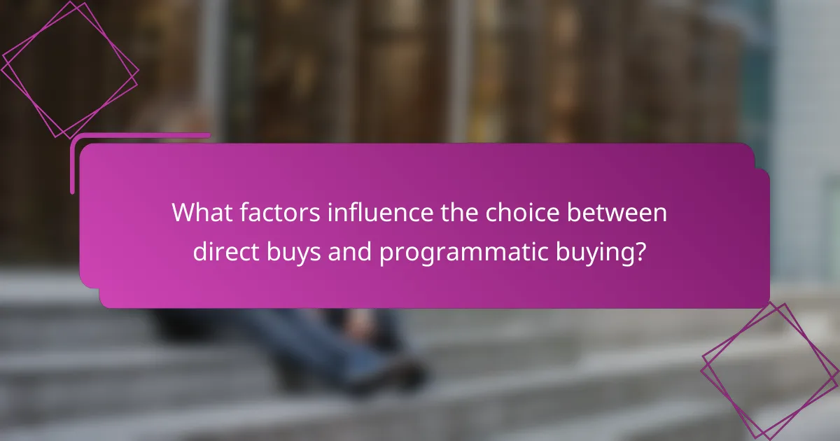 What factors influence the choice between direct buys and programmatic buying?