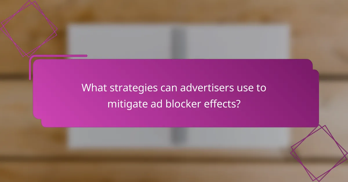 What strategies can advertisers use to mitigate ad blocker effects?